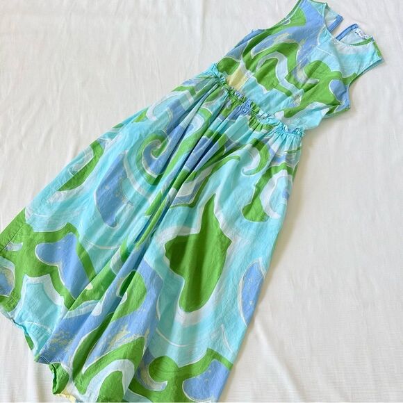 Topshop Womens Dress Casual Long  Abstract Cotton Sleeveless Resort Fashion 4 - Picture 6 of 6